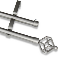 Barras De Cortina 19mm Extensibles Metálicas 120-210 Cm (PLATEADO)