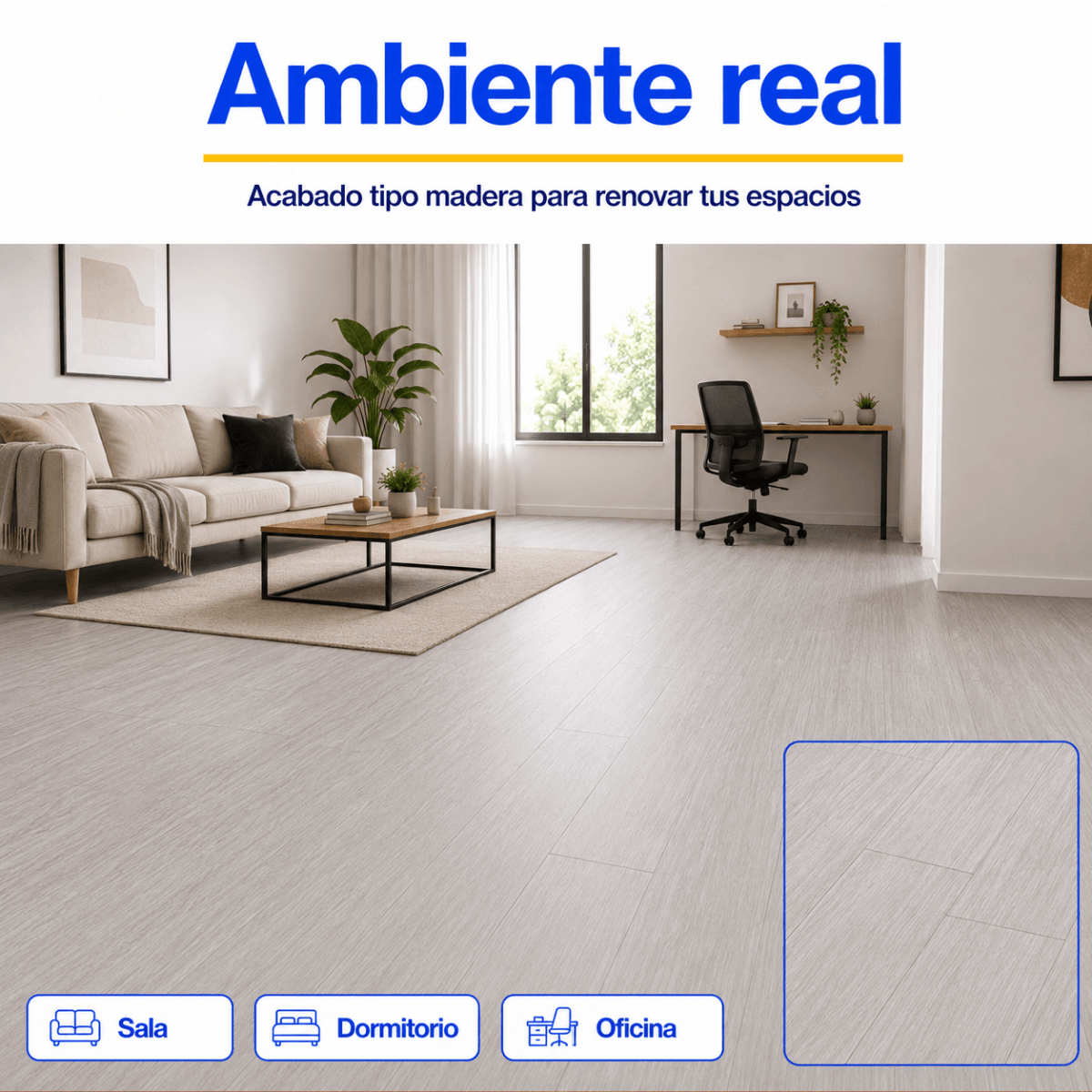 Piso Vinílico Autoadhesivo 91,44x15,24cm Antideslizante 5m2 36 piezas Gris Oscuro Guiza