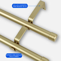 Barras De Cortina 19mm Extensibles Metálicas 120-210 Cm (DORADO)