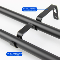 Barras De Cortina 19mm Extensibles Metálicas 160-300 Cm (NEGRO)
