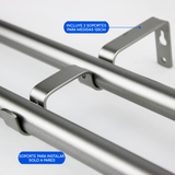 Barras De Cortina 19mm Extensibles Metálicas 120-210 Cm (PLATEADO)