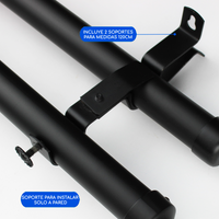 Barras De Cortina 25mm Extensibles Metálicas 120-210 Cm (NEGRO)