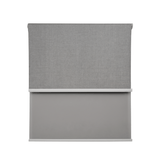 Cortina Roller Blackout Doble 2 Paño Con Visillo Gris Claro Lino SIN CENEFA