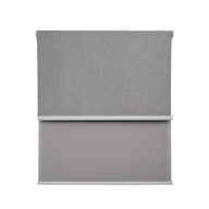Cortina Roller Blackout Doble 2 Paño Con Visillo Gris Claro Lino SIN CENEFA