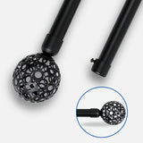 Barras De Cortina 19mm Extensibles Metálicas 120-210 Cm (NEGRO)