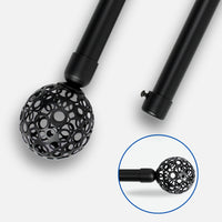 Barras De Cortina 19mm Extensibles Metálicas 120-210 Cm (NEGRO)