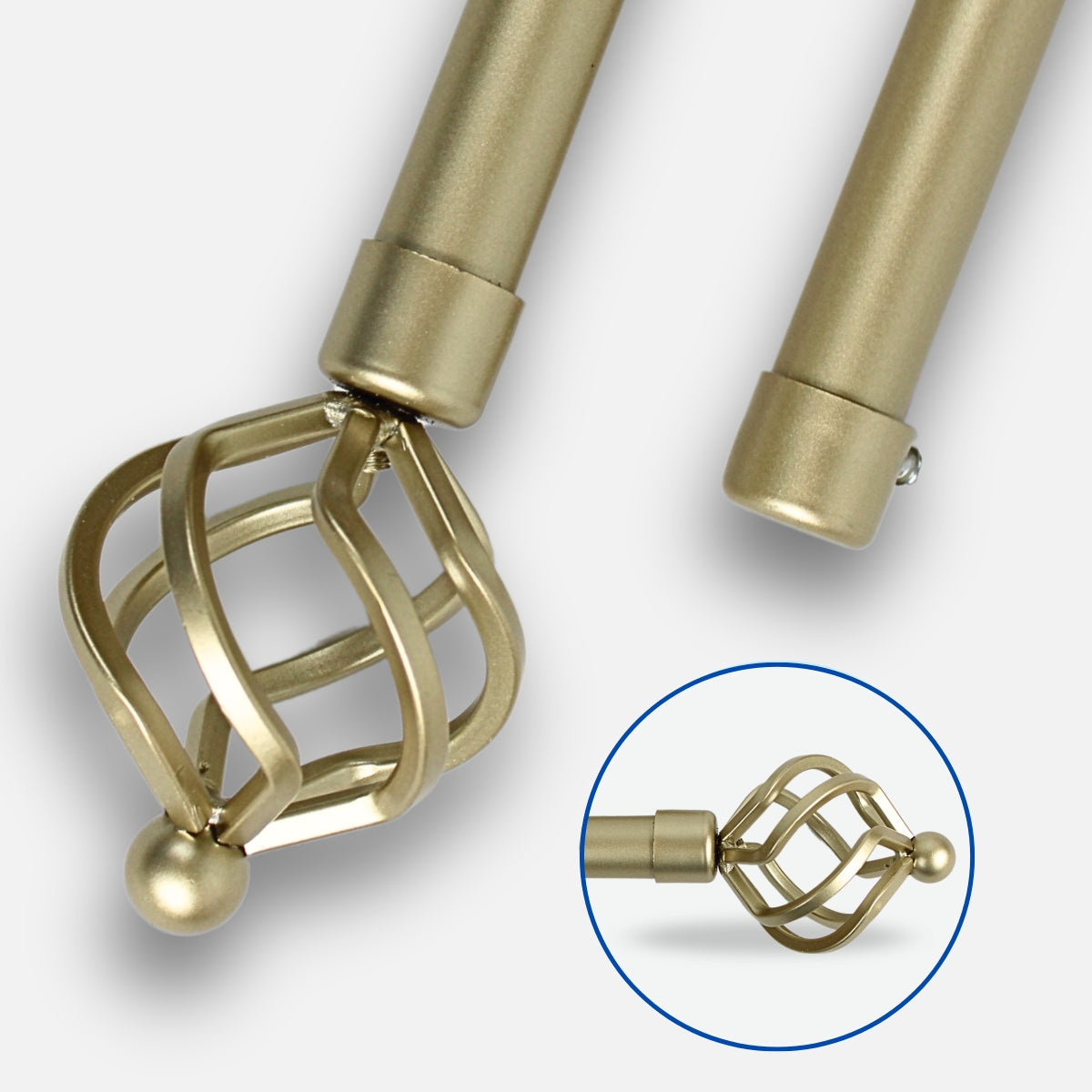 Barras De Cortina 19mm Extensibles Metálicas 120-210 Cm (DORADO)