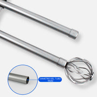 Barras De Cortina 19mm Extensibles Metálicas 120-210 Cm (PLATEADO)