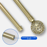 Barras De Cortina 19mm Extensibles Metálicas 120-210 Cm (DORADO)