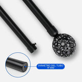 Barras De Cortina 19mm Extensibles Metálicas 120-210 Cm (NEGRO)