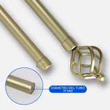 Barras De Cortina 19mm Extensibles Metálicas 120-210 Cm (DORADO)