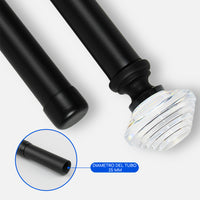 Barras De Cortina 25mm Extensibles Metálicas 120-210 Cm (NEGRO)
