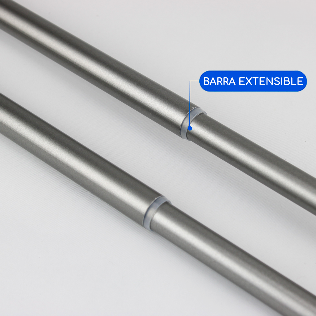 Barras De Cortina 19mm Extensibles Metálicas 160-300 Cm (PLATEADO)