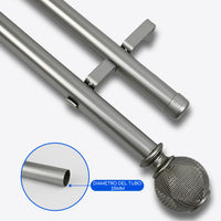Barras De Cortina 25mm Extensibles Metálicas 160-300 Cm (PLATEADO)