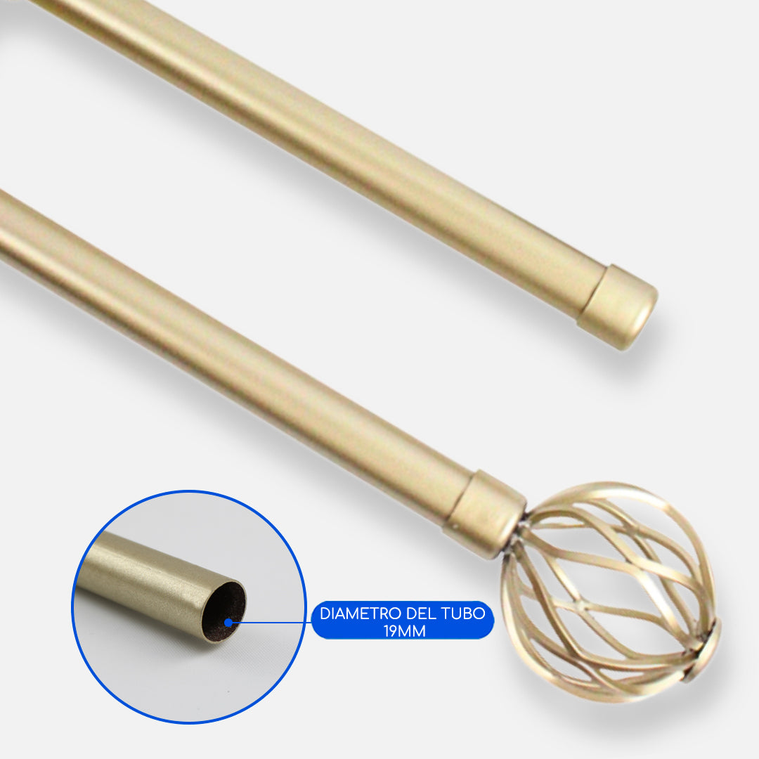 Barras De Cortina 19mm Extensibles Metálicas 120-210 Cm (DORADO)