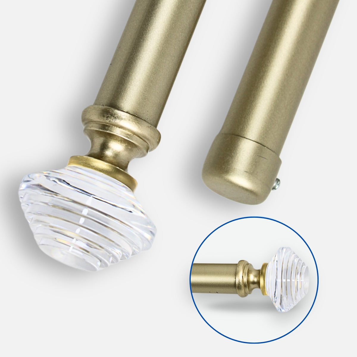 Barras De Cortina 25mm Extensibles Metálicas 120-210 Cm (DORADO)