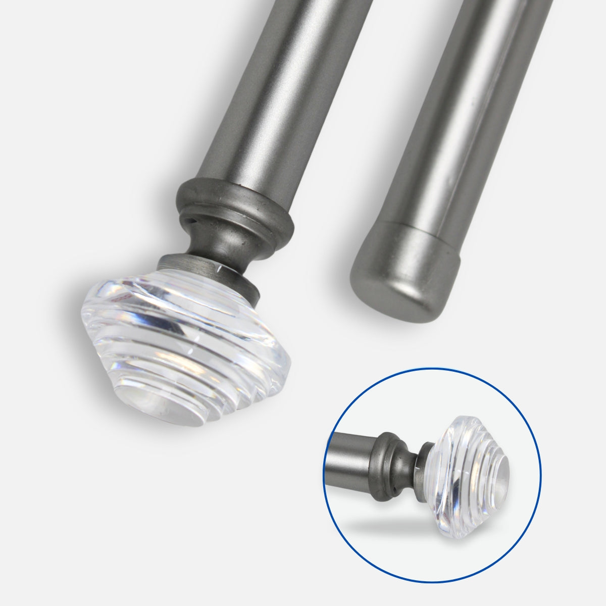 Barras De Cortina 25mm Extensibles Metálicas 120-210 Cm (PLATEADO)