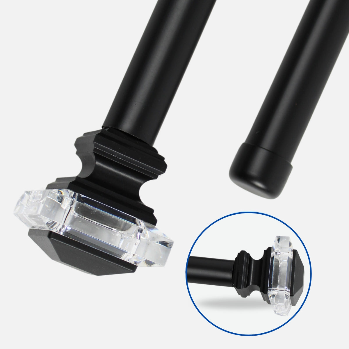 Barras De Cortina 25mm Extensibles Metálicas 120-210 Cm (NEGRO)