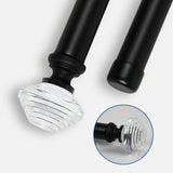 Barras De Cortina 25mm Extensibles Metálicas 120-210 Cm (NEGRO)