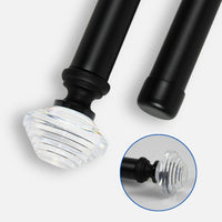 Barras De Cortina 25mm Extensibles Metálicas 120-210 Cm (NEGRO)