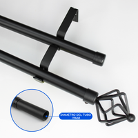 Barras De Cortina 19mm Extensibles Metálicas 160-300 Cm (NEGRO)