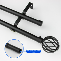 Barras De Cortina 19mm Extensibles Metálicas 160-300 Cm (NEGRO)