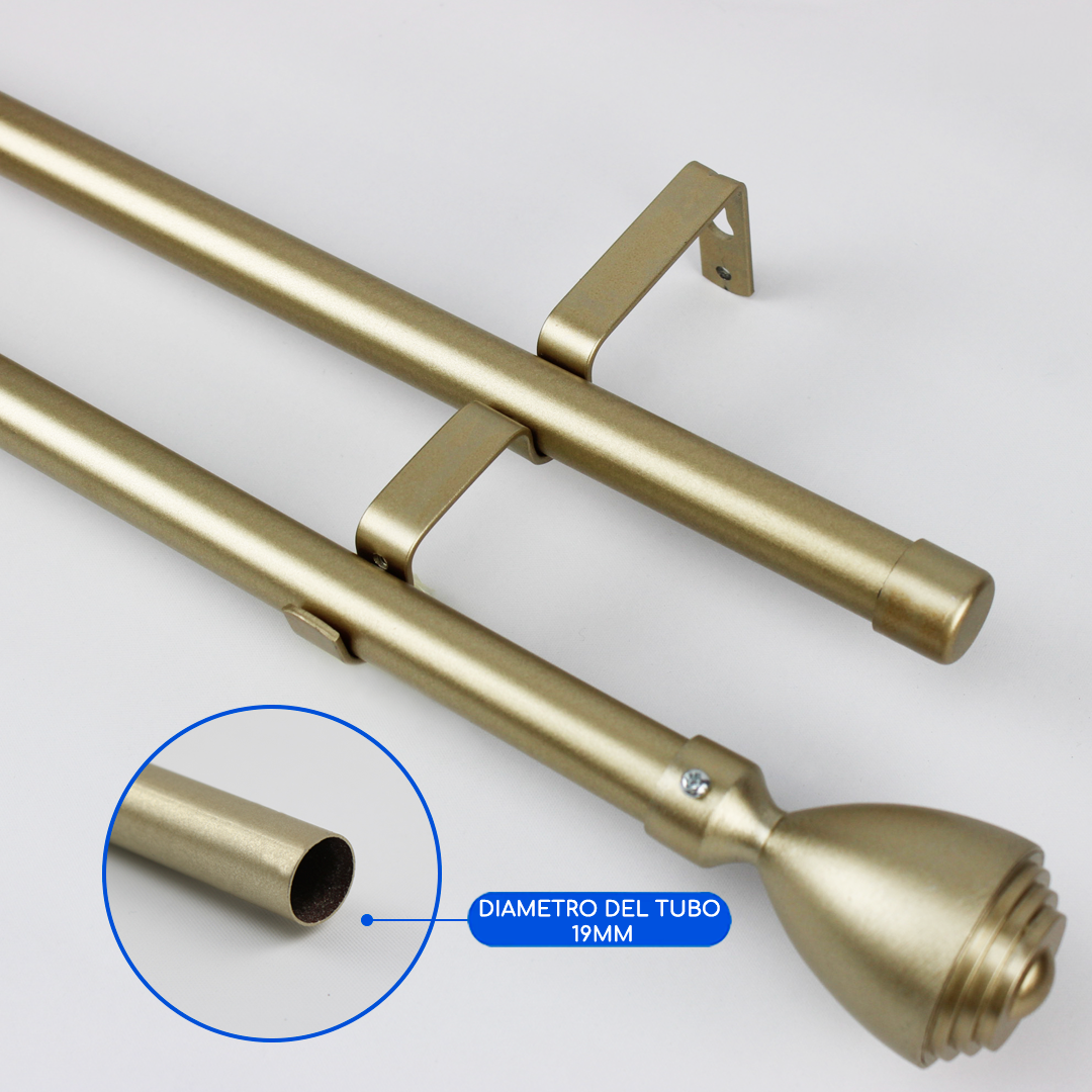 Barras De Cortina 19mm Extensibles Metálicas 160-300 Cm (DORADO)