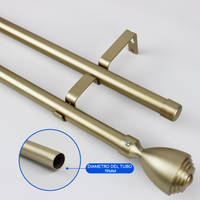 Barras De Cortina 19mm Extensibles Metálicas 120-210 Cm (DORADO)