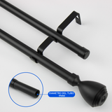 Barras De Cortina 19mm Extensibles Metálicas 160-300 Cm (NEGRO)